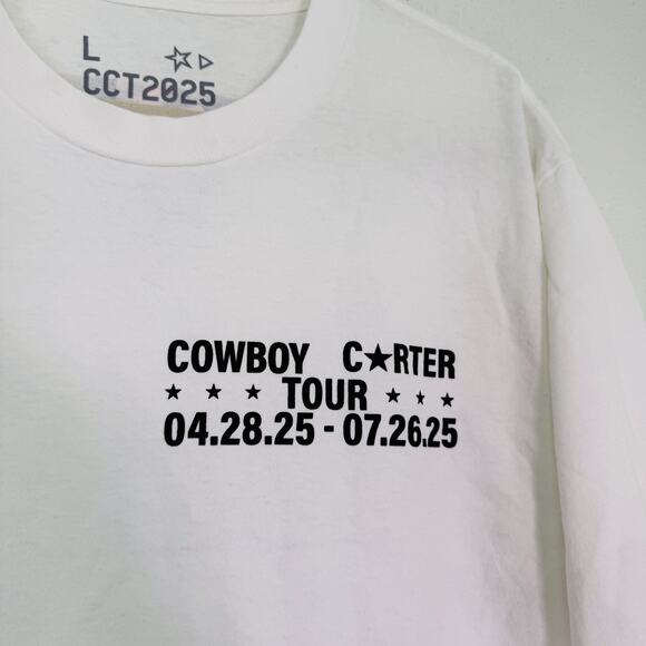 Beyonce Cowboy Carter Tour Shirt Large CCT 2025 Merch City Crewneck Tee Tshirt - Picture 4 of 9